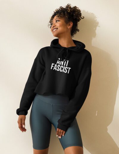 Anti-Fascist Crop Hoodie