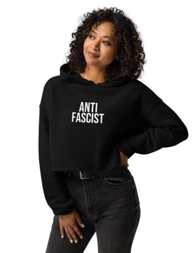 Anti-Fascist Crop Hoodie