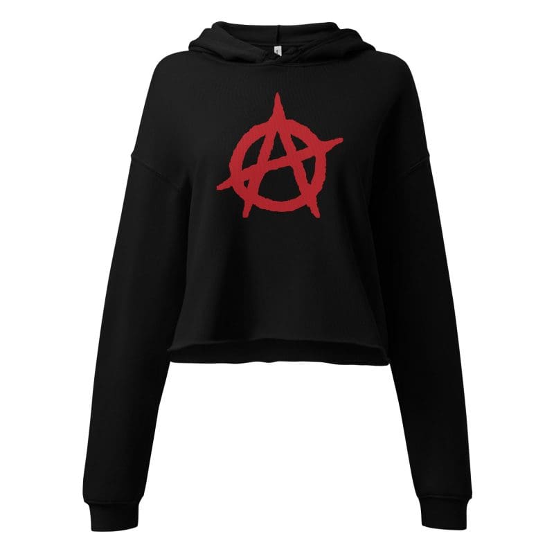 Anarchy Red Anarchist Symbol Crop Hoodie