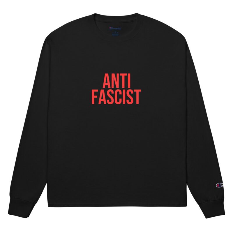 Anti-Fascist Red Men's Champion Long Sleeve Shirt