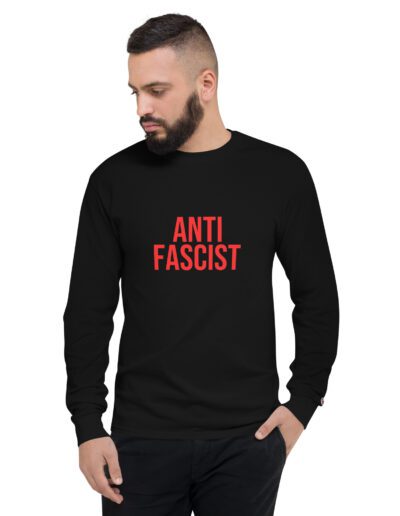 Anti-Fascist Red Men's Champion Long Sleeve Shirt