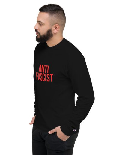 Anti-Fascist Red Men's Champion Long Sleeve Shirt