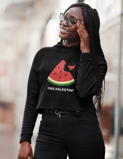 Free Palestine Watermelon Crop Hoodie