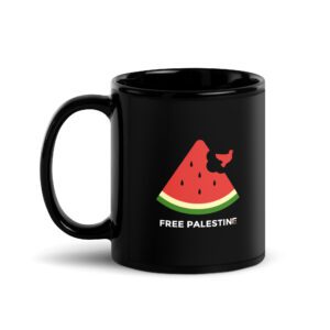 Free Palestine Watermelon Black Mug