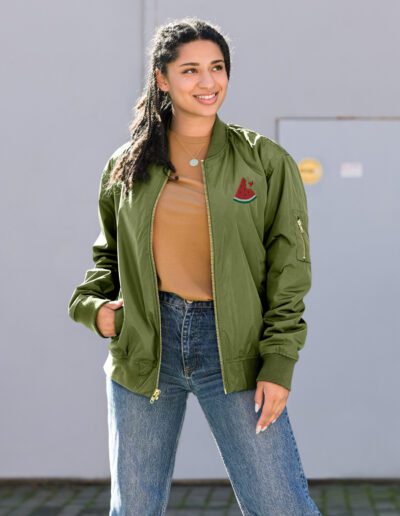 Free Palestine Watermelon Premium Recycled Bomber Jacket