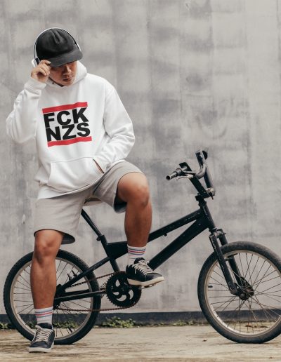 FCK NZS Fuck Nazis Black Font Unisex Hoodie