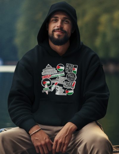 Free Palestine Stickers Unisex Hoodie