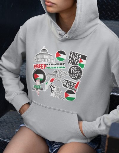 Free Palestine Stickers Unisex Hoodie