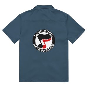 Love Music Hate Fascism Unisex Button Shirt