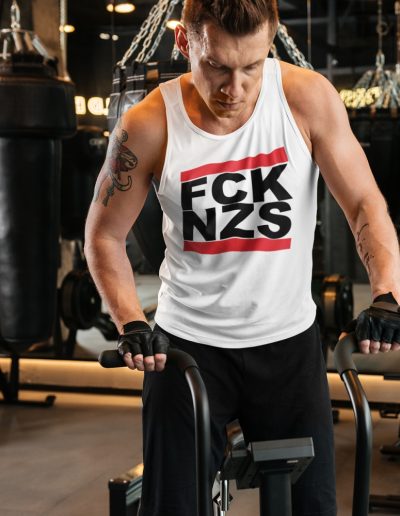 FCK NZS Fuck Nazis Black Font Tank Top Vest