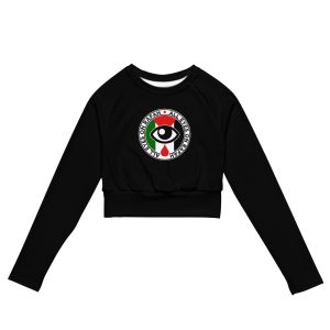 All Eyes On Rafah Recycled Long-sleeve Crop Top