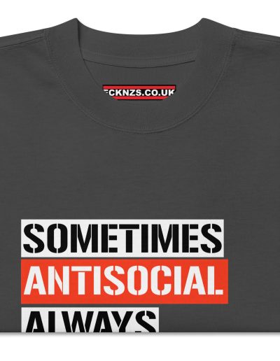 Sometimes Antisocial Always Antifascist Oversized Faded T-shirt