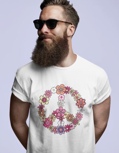 Flower Power Peace Unisex Organic Cotton T-shirt