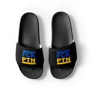 FCK PTN (Fuck Putin) Ukraine Flag Men’s Slides