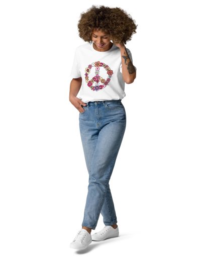 Flower Power Peace Unisex Organic Cotton T-shirt