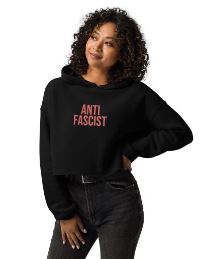 Antifascist Red Crop Hoodie