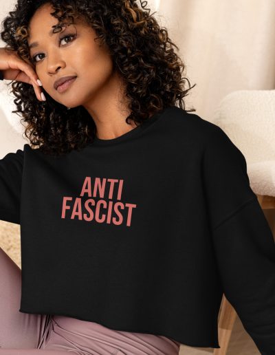 Antifascist Red Crop Sweatshirt