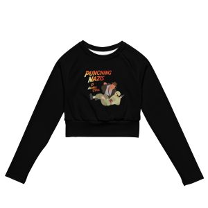 Punching Nazis is Always Cool Recycled Long-sleeve Crop Top