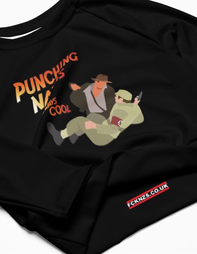 Punching Nazis is Always Cool Recycled Long-sleeve Crop Top