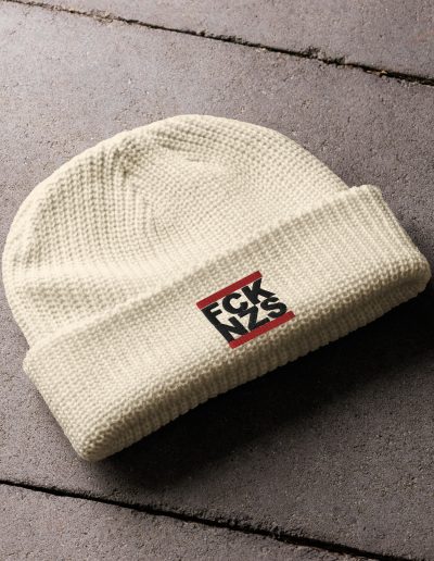 FCK NZS Black Font Fisherman Beanie