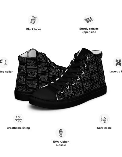 FCK NZS Outline Men’s High Top Canvas Shoes