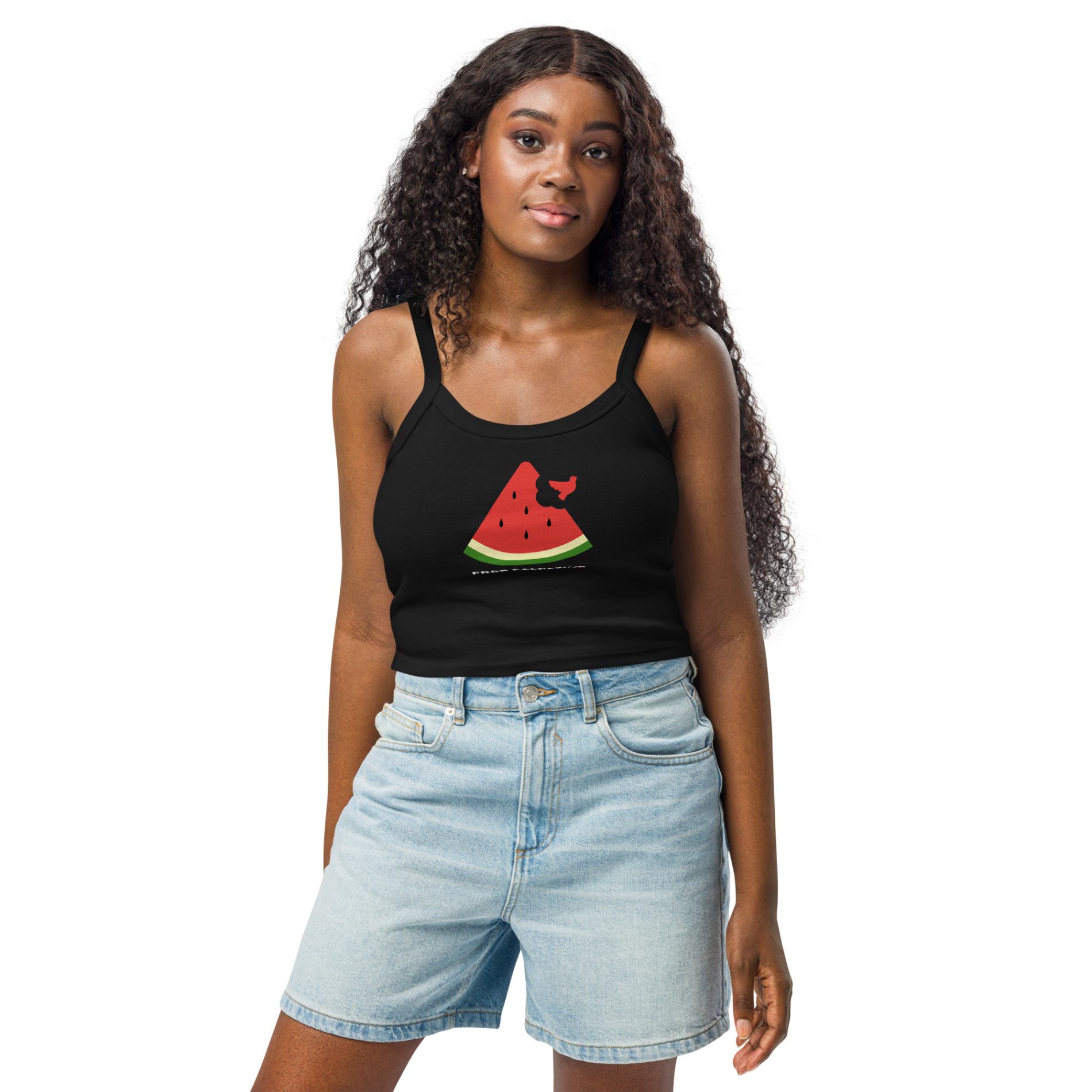 Free Palestine Watermelon Women’s Micro-rib Tank Top (Vest)