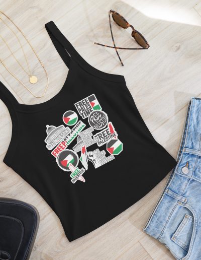 Free Palestine Stickers Women’s Micro-rib Tank Top (Vest)