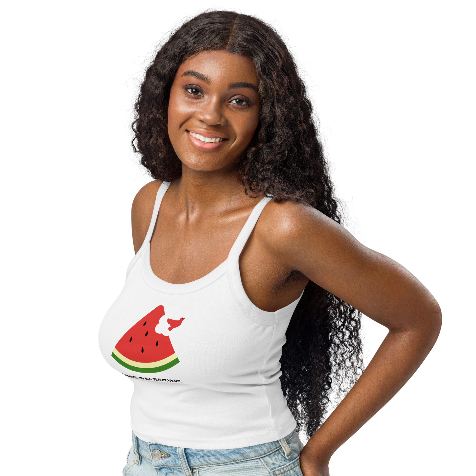 Free Palestine Watermelon Women’s Micro-rib Tank Top (Vest)
