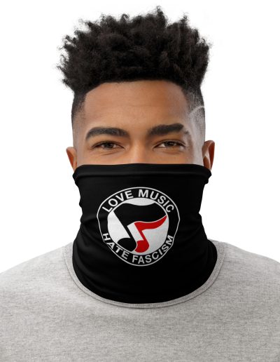 Love Music Hate Fascism Neck Gaiter