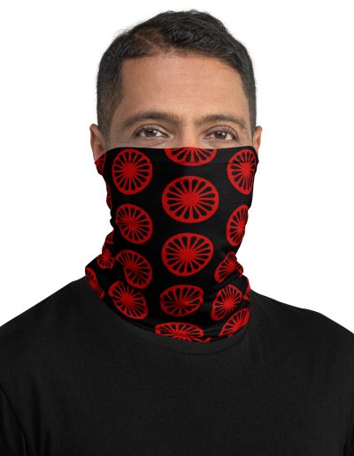 Red Romani Wheel Neck Gaiter