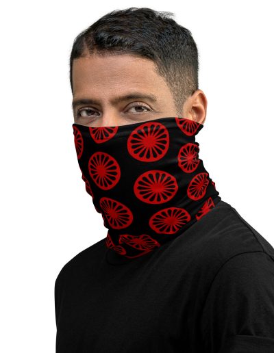 Red Romani Wheel Neck Gaiter