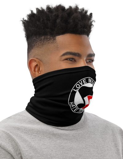 Love Music Hate Fascism Neck Gaiter