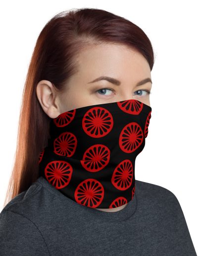 Red Romani Wheel Neck Gaiter