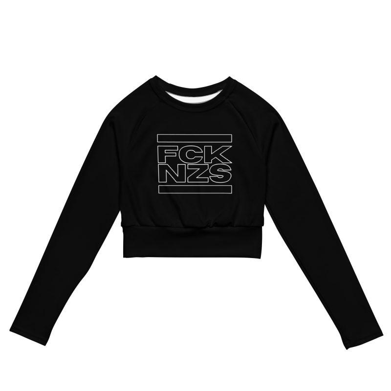 FCK NZS Outline Recycled Long-sleeve Crop Top