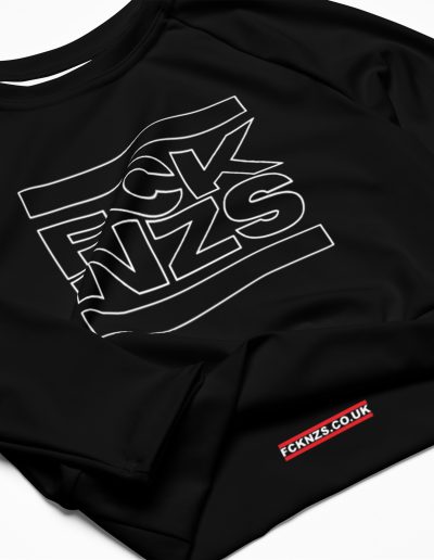 FCK NZS Outline Recycled Long-sleeve Crop Top