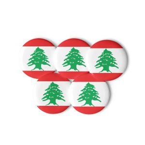 Lebanon Flag Set of Pin Buttons