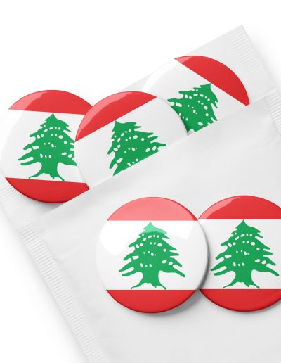 Lebanon Flag Set of Pin Buttons