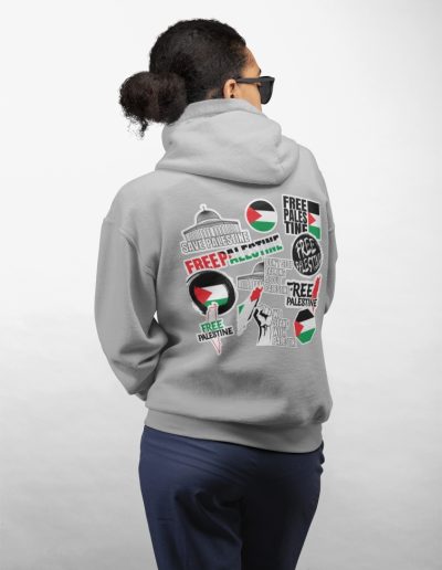 Free Palestine Stickers Unisex Heavy Blend Zip Hoodie