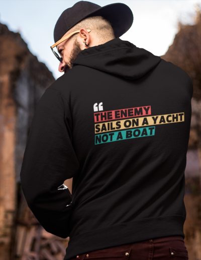 THE ENEMY SAILS ON A YACHT, NOT A BOAT Unisex Heavy Blend Zip Hoodie