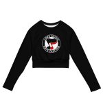 Love Music Hate Fascism Recycled Long-sleeve Crop Top