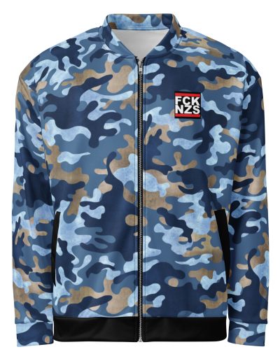 Love Music Hate Fascism Unisex Camo Bomber Jacket