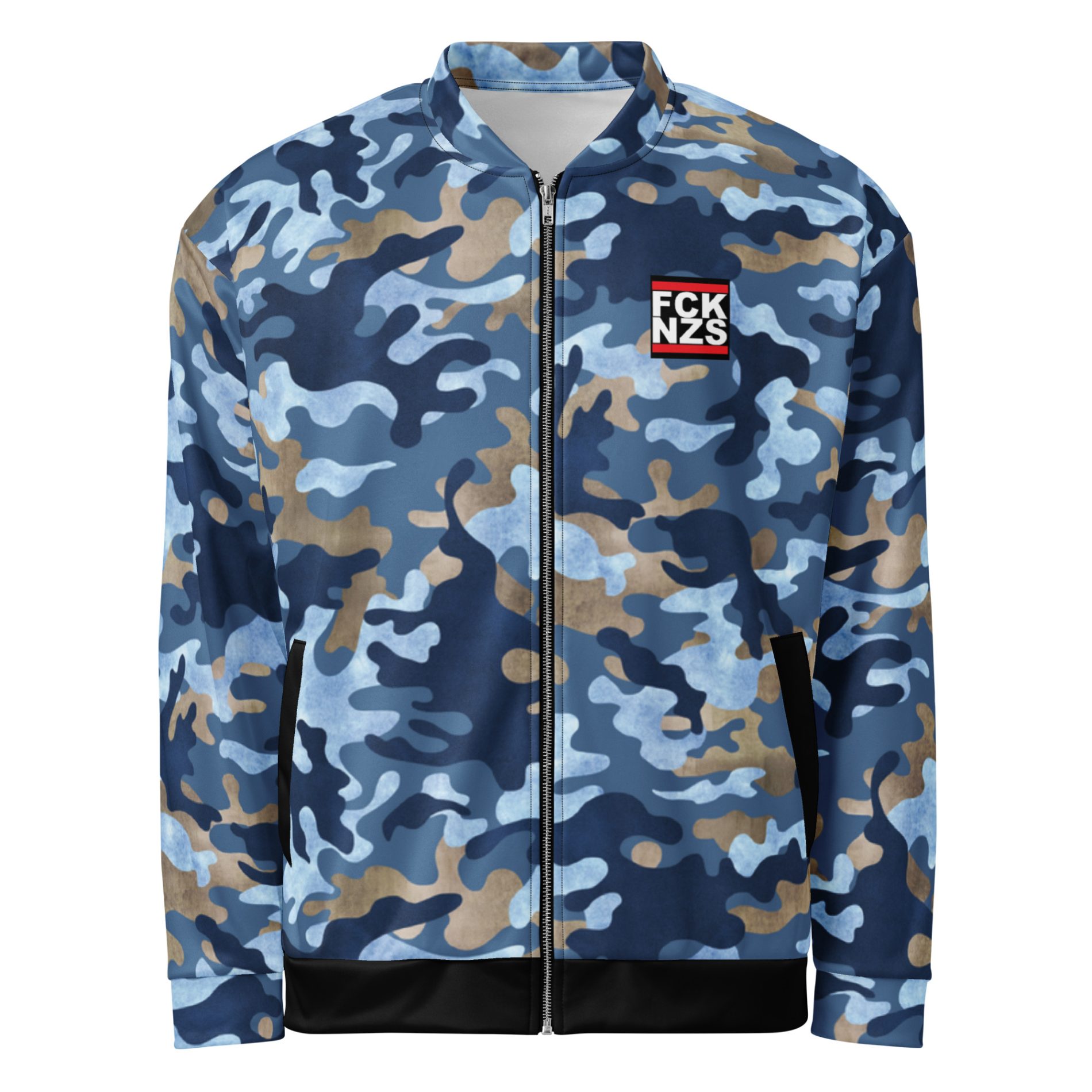 Love Music Hate Fascism Unisex Camo Bomber Jacket