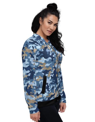 Love Music Hate Fascism Unisex Camo Bomber Jacket