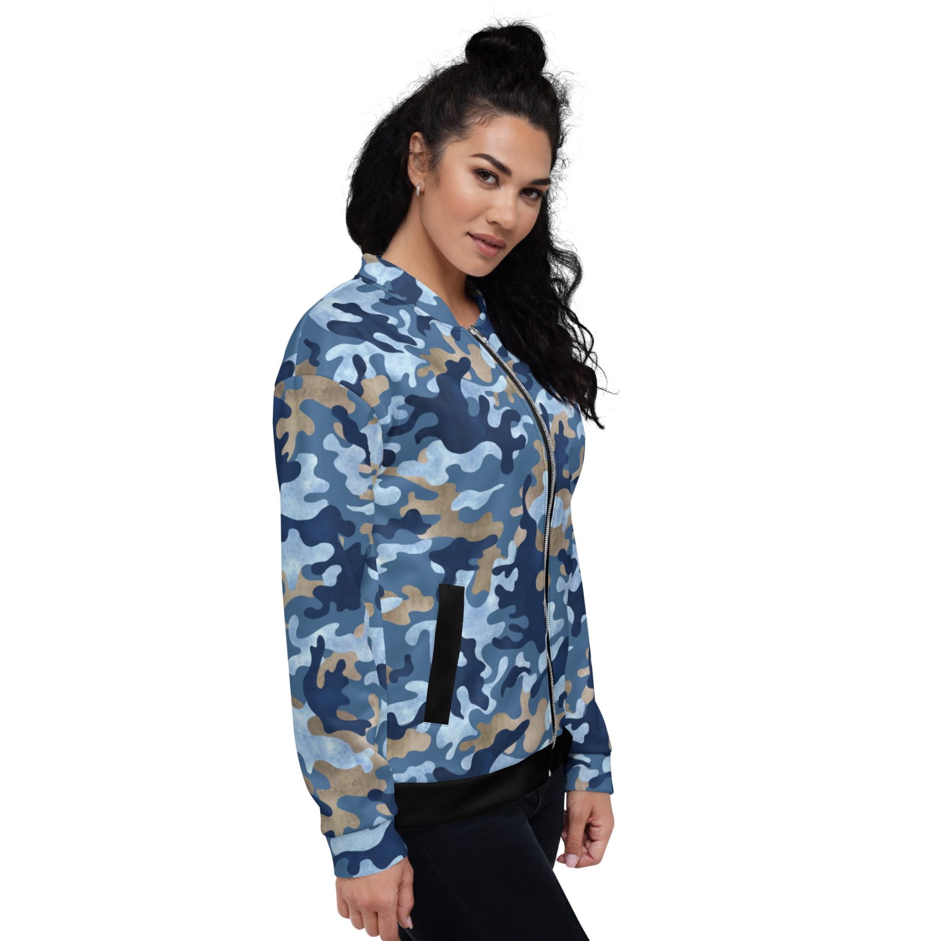 Love Music Hate Fascism Unisex Camo Bomber Jacket
