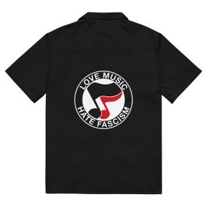 Love Music Hate Fascism Unisex Button Shirt