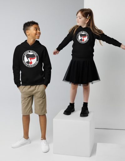 Love Music Hate Fascism Kids Organic Hoodie