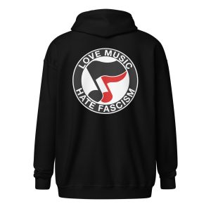 Love Music Hate Fascism Unisex Heavy Blend Zip Hoodie