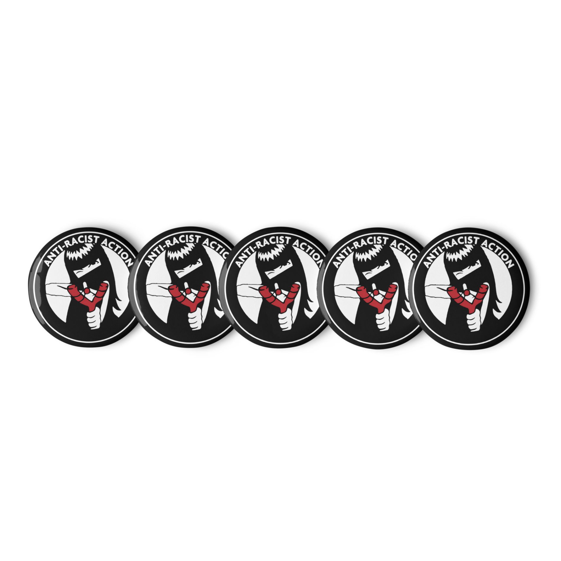 Anti-Racist Action Set of Pin Buttons
