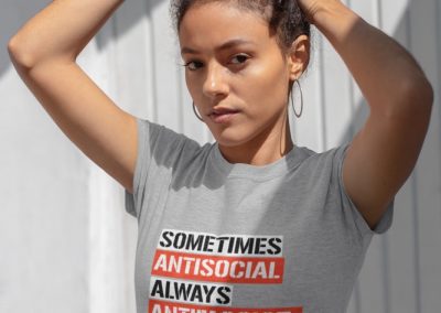 Sometimes Antisocial Always Antifascist Women's Relaxed T-Shirt