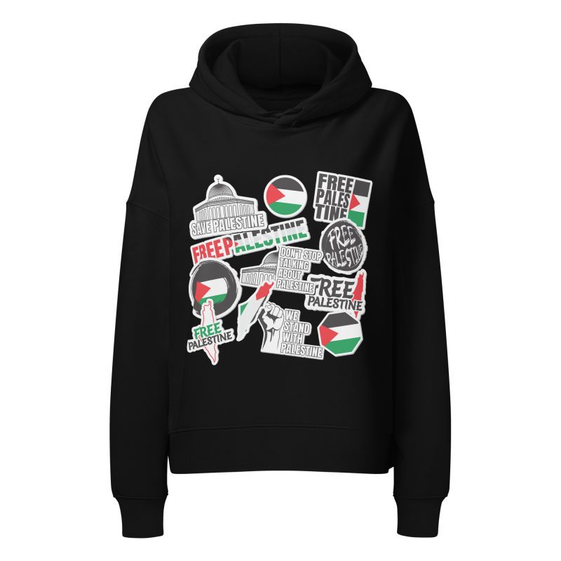 Free Palestine Stickers Women’s Organic Hoodie